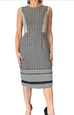 J. CREW WOMEN’S NEW DRESS JACQUARD  STRETCH PANEL SLEEVELESS SHEATH size 4